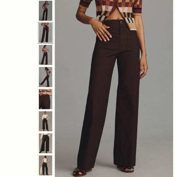 Maeve Chocolate Wide-Leg Pants - Picture 2 of 6